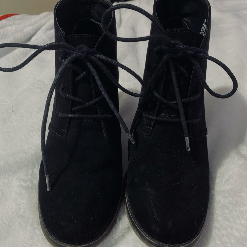 MIA Black Suede Ankle Booties - Picture 4 of 5